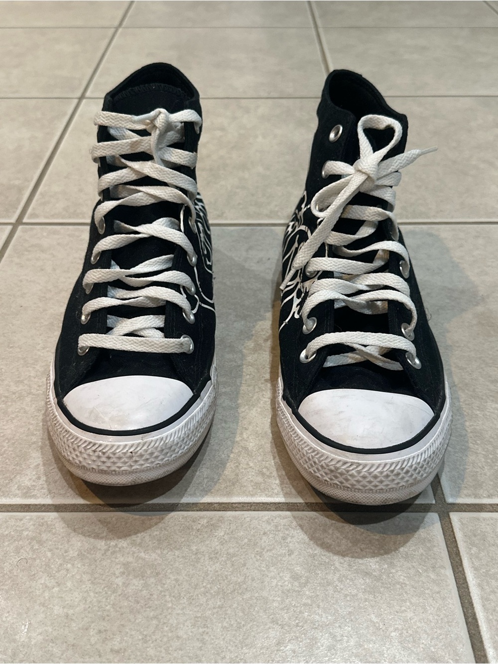 Converse Black and White High-Top Canvas Sneakers